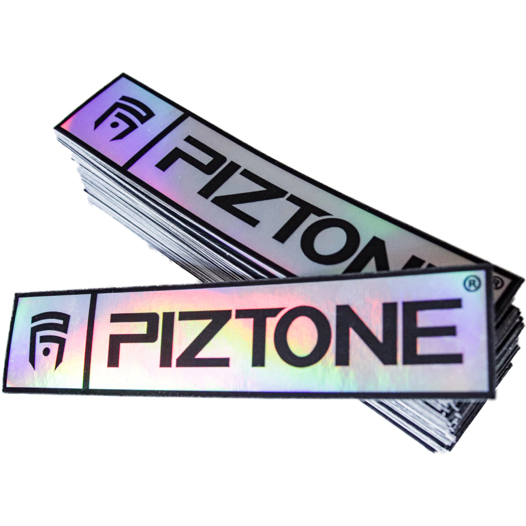 PIZTONE, sticker piston, sticker marque de sport automobile, sticker automobile, glitter, paillette.